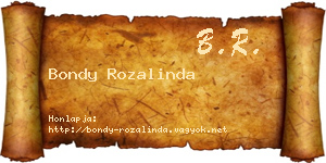 Bondy Rozalinda névjegykártya